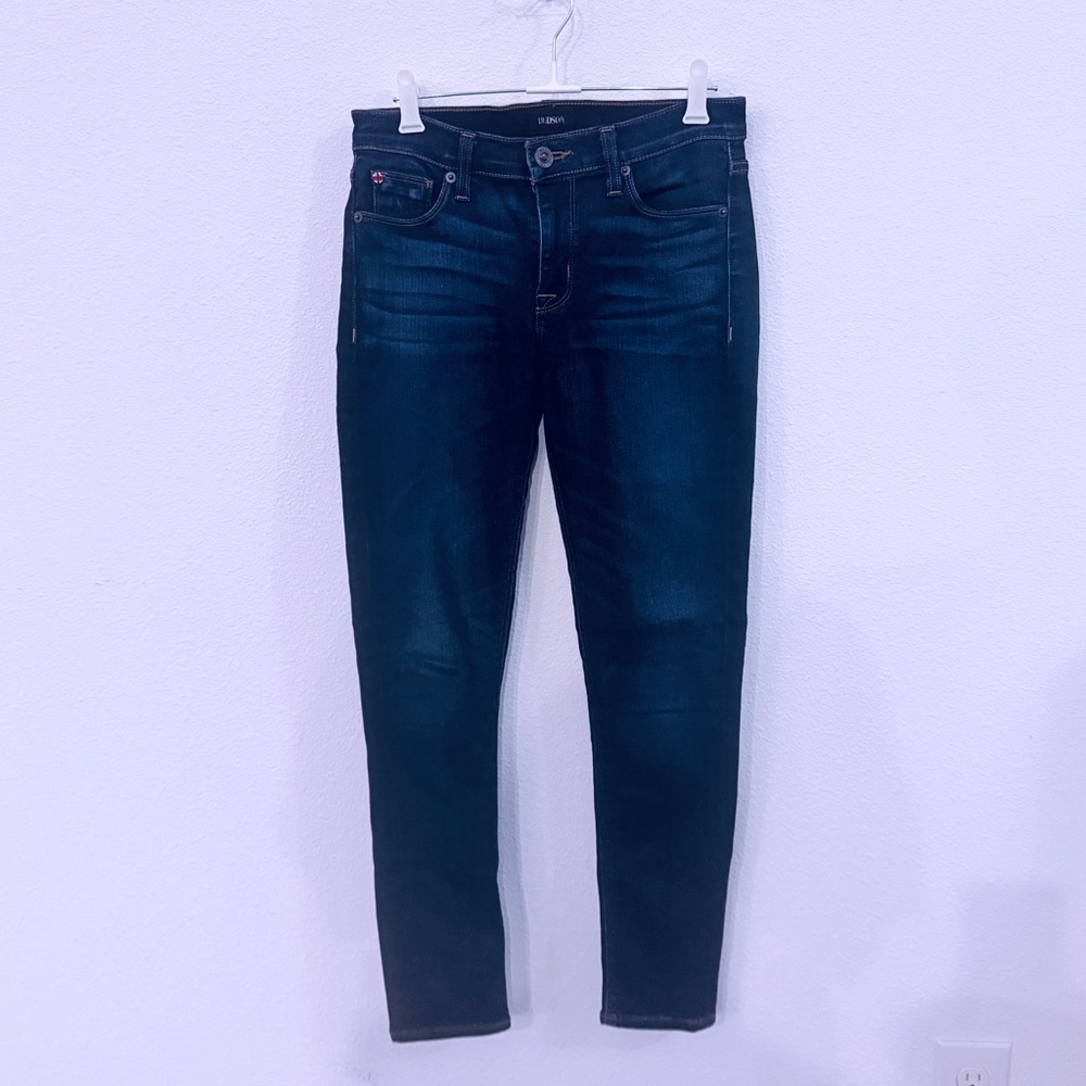 HUDSON Nico Mid-Rise Super Skinny Ankle, Dark Blue Denim Jeans